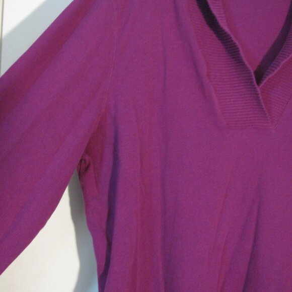 * Rafaella Purple Sweater 3X Plus Size Shawl Collar Cotton - Picture 3 of 3